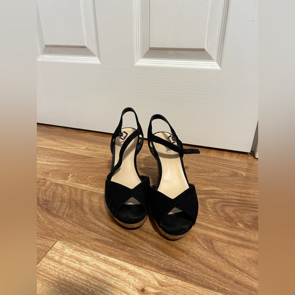 Nine West Black Wedges Shoes 6.5 | Comfortable
